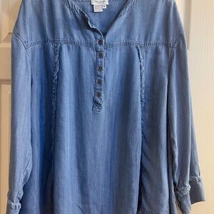 Tru Luxe Jeans Denim Blue Blouse